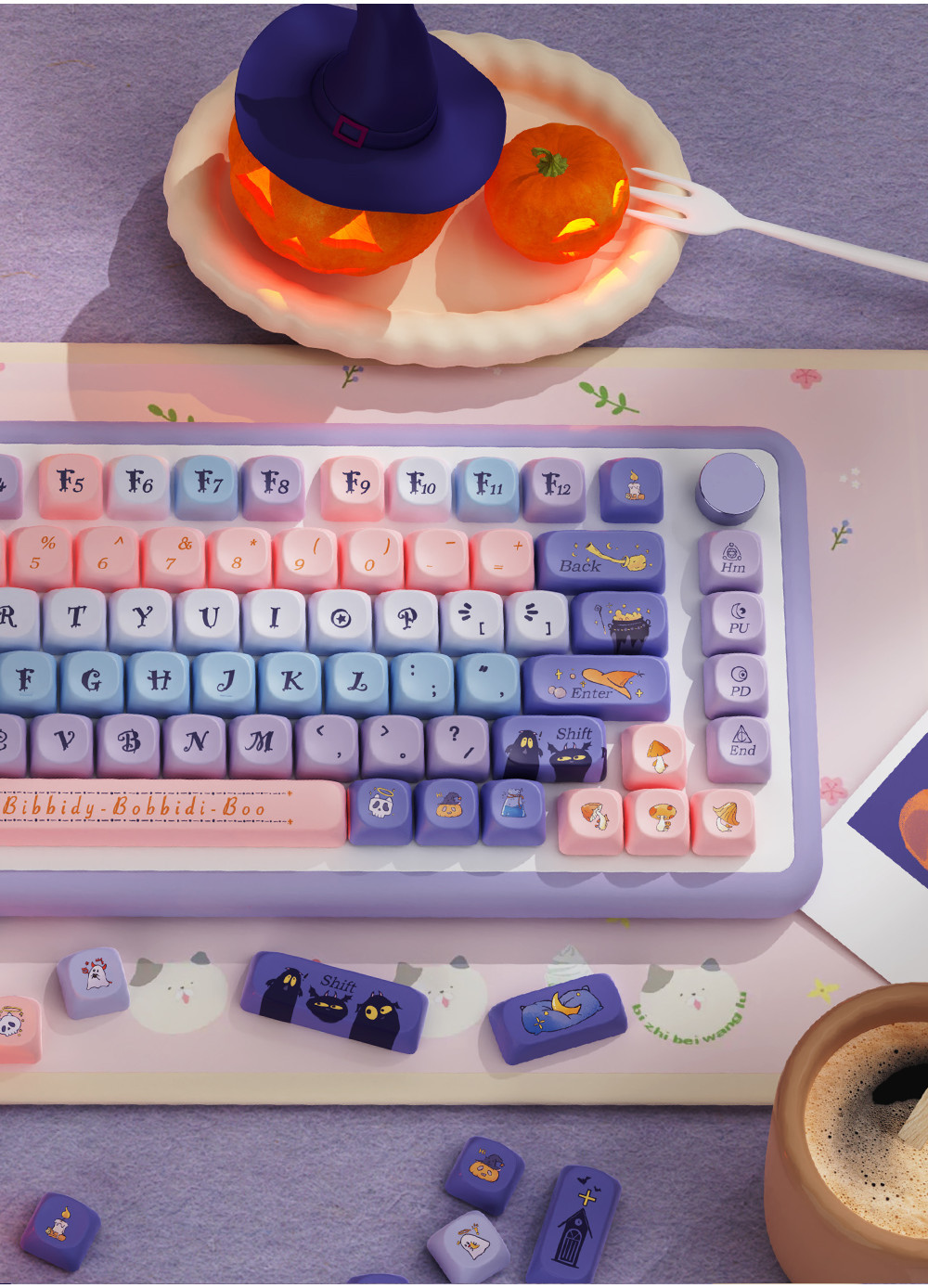 Trainee Witch Keycaps MCA Profile PBT Material DYE-SUB 120 Keys Lovely ...