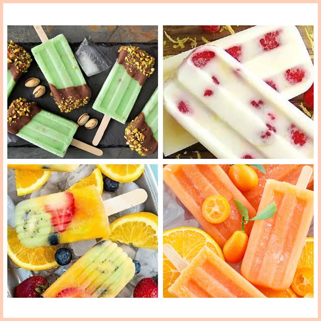 4 Cells Household Popsicles Mold with Stick Juice Candy Ice Cream Maker