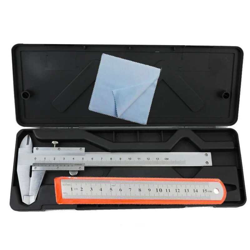 2B Measuring Tool Vernier Caliper Gauge 0-125Mm + Cloth +150Mm Steel ...