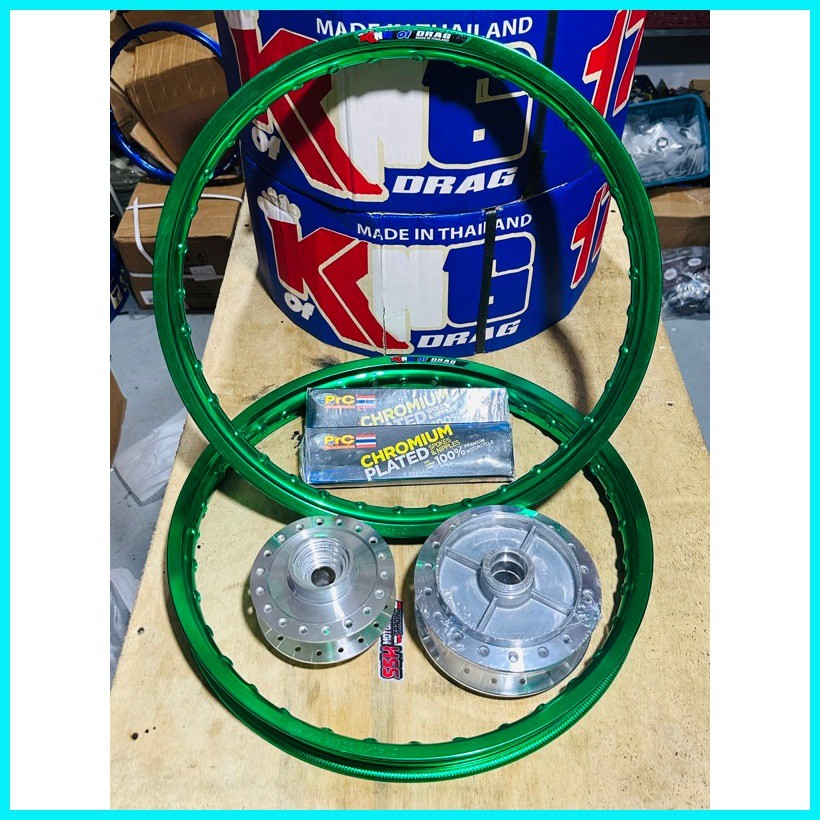 TAIKOM/KING DRAG RIM 1.4 PAIR WITH CROME HUB & RIOS SET | Shopee ...