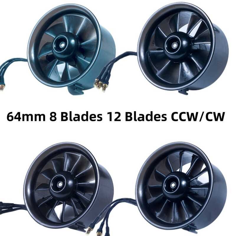 64Mm 8 Blades 12 Blades Ccw/Cw Ducted Fan EDF Gamit Ang 3S/4S 4000Kv ...