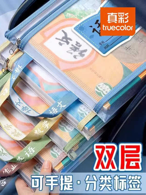 Double layer classification A4 transparent mesh file storage Zipper ...