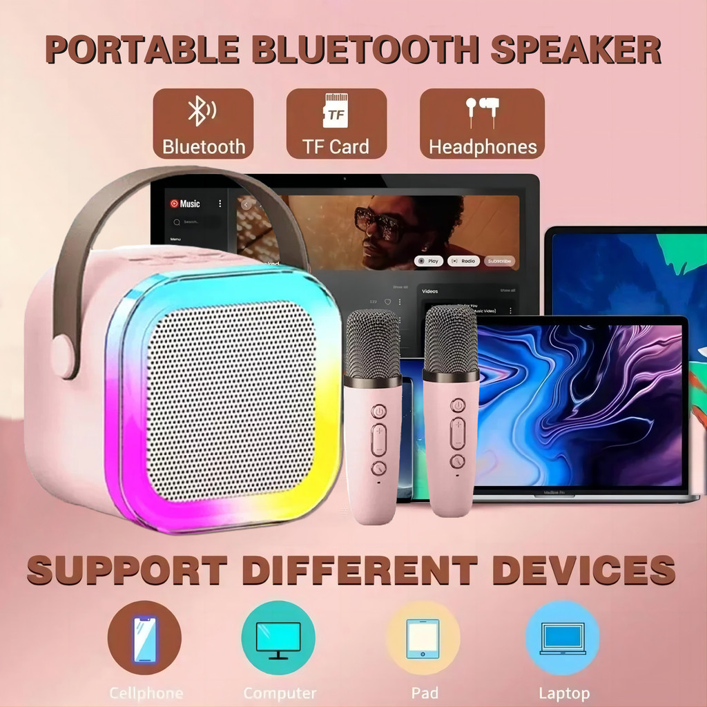 Portable K12 Mini Bluetooth Karaoke Speaker Wireless Audio with Mic 3D ...