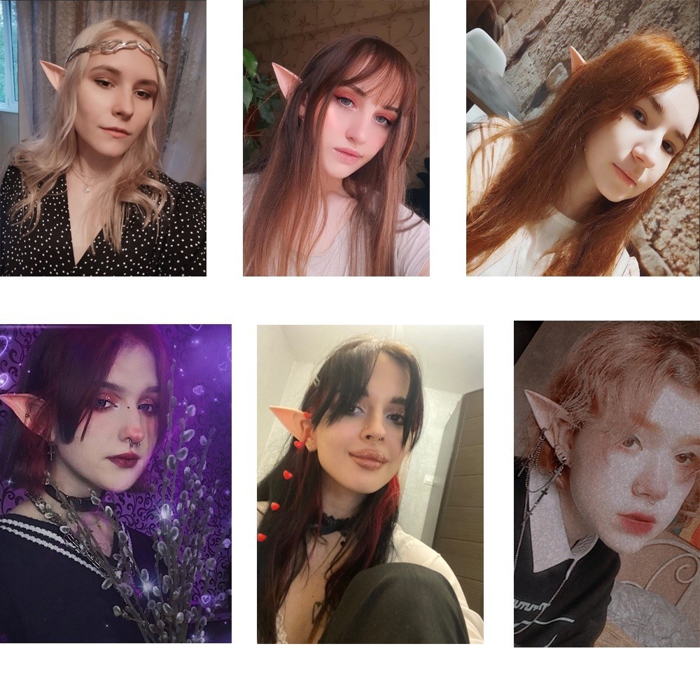 2 Colors Cosplay Elf Ears Fairy Ear Anime Cos Accessories Dark Elf ...