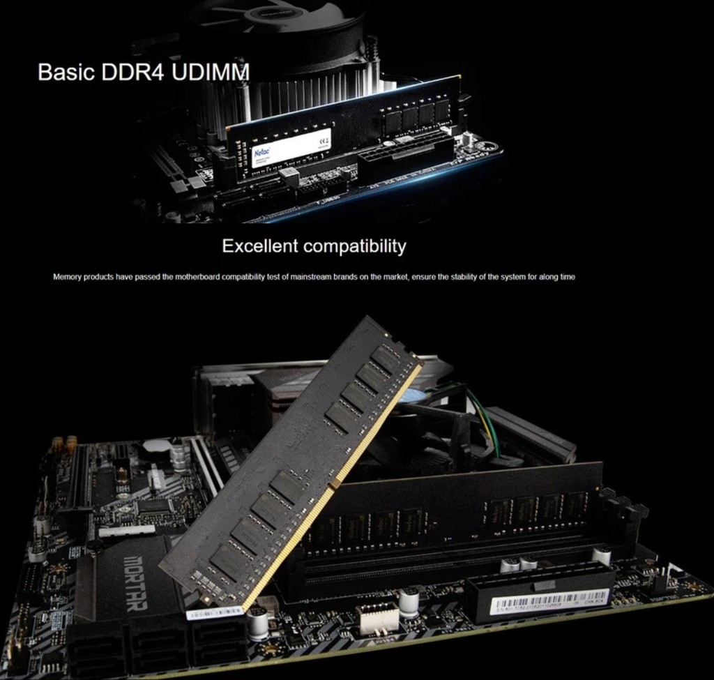 Netac Basic DDR4 8GB / 16GB 3200MHz C22 Desktop PC RAM Memory Module ...