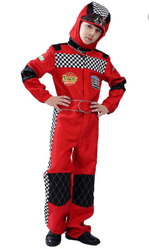 Driver Red Racecar Car Racing Costume Kids Sportswear Cosplay Intrams ...