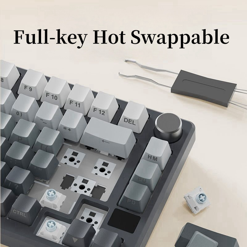 RK S75 3Mode Wireless Mechanical Keyboard RGB Light Effect with Display