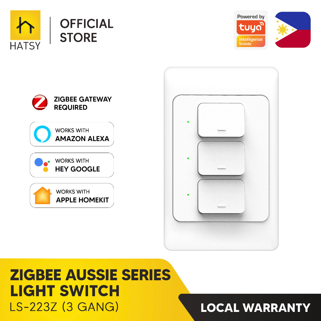 HATSY - 3 GANG ZIGBEE AUSSIE SERIES MECHANICAL SWITCH NO NEUTRAL ...