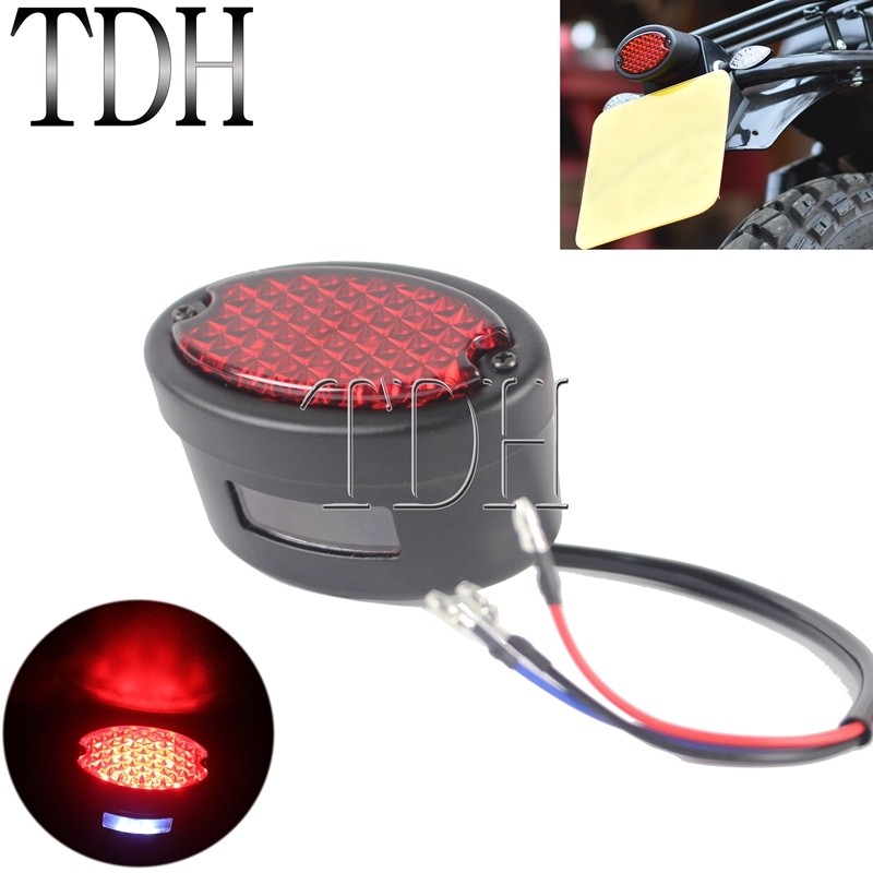 Aluminum e Motorcycle Cafe Racer LED Rear Brake Tail nse Plate Light ...
