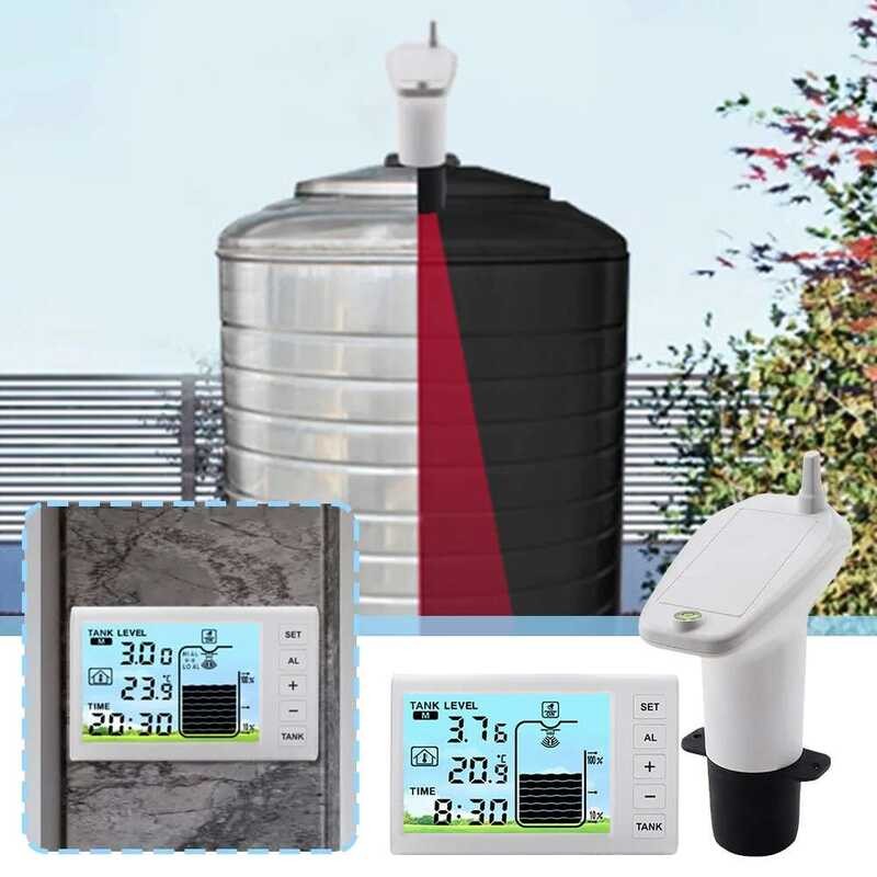 E Ultrasonic Water Tank Liquid Level Meter With Temperature Sensor Time ...
