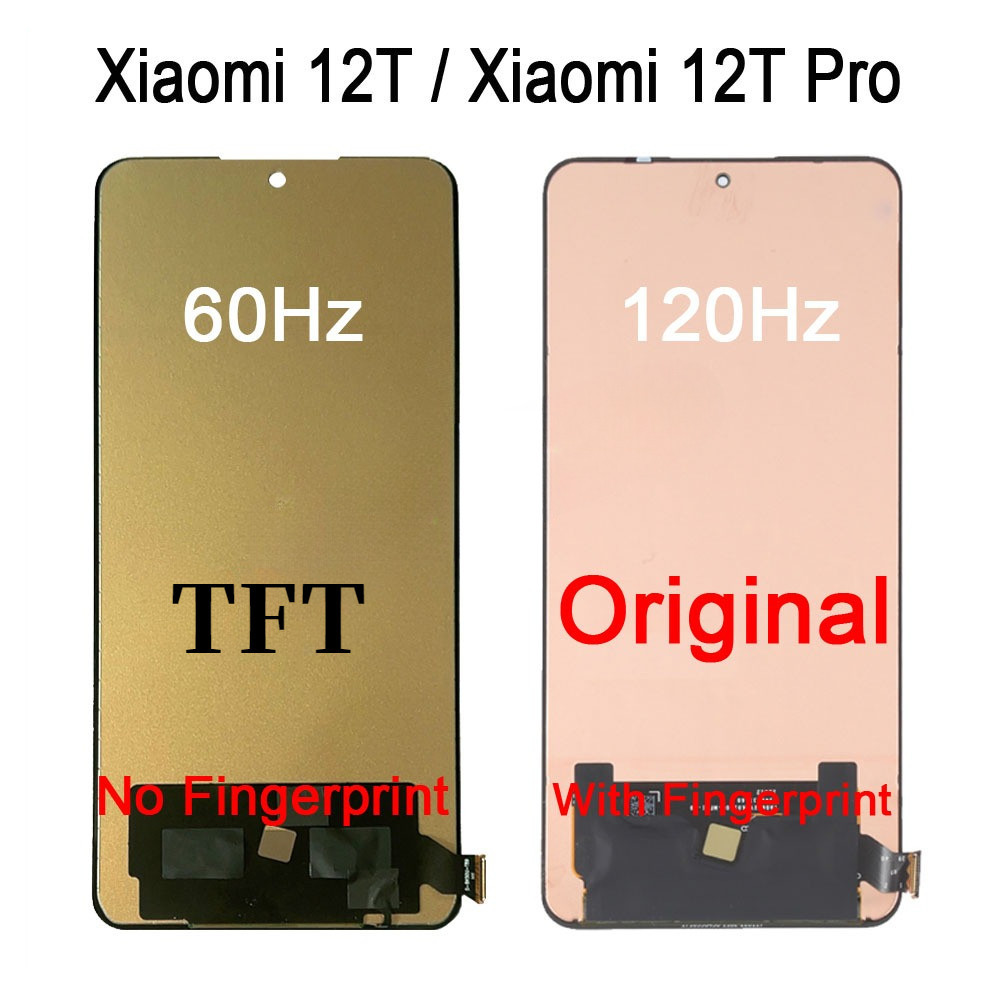 Écran LCD De Remplacement Pour Xiaomi 12T Et 12T Pro - Version Incell Avec Cadre Noir, 6,67 Pouces