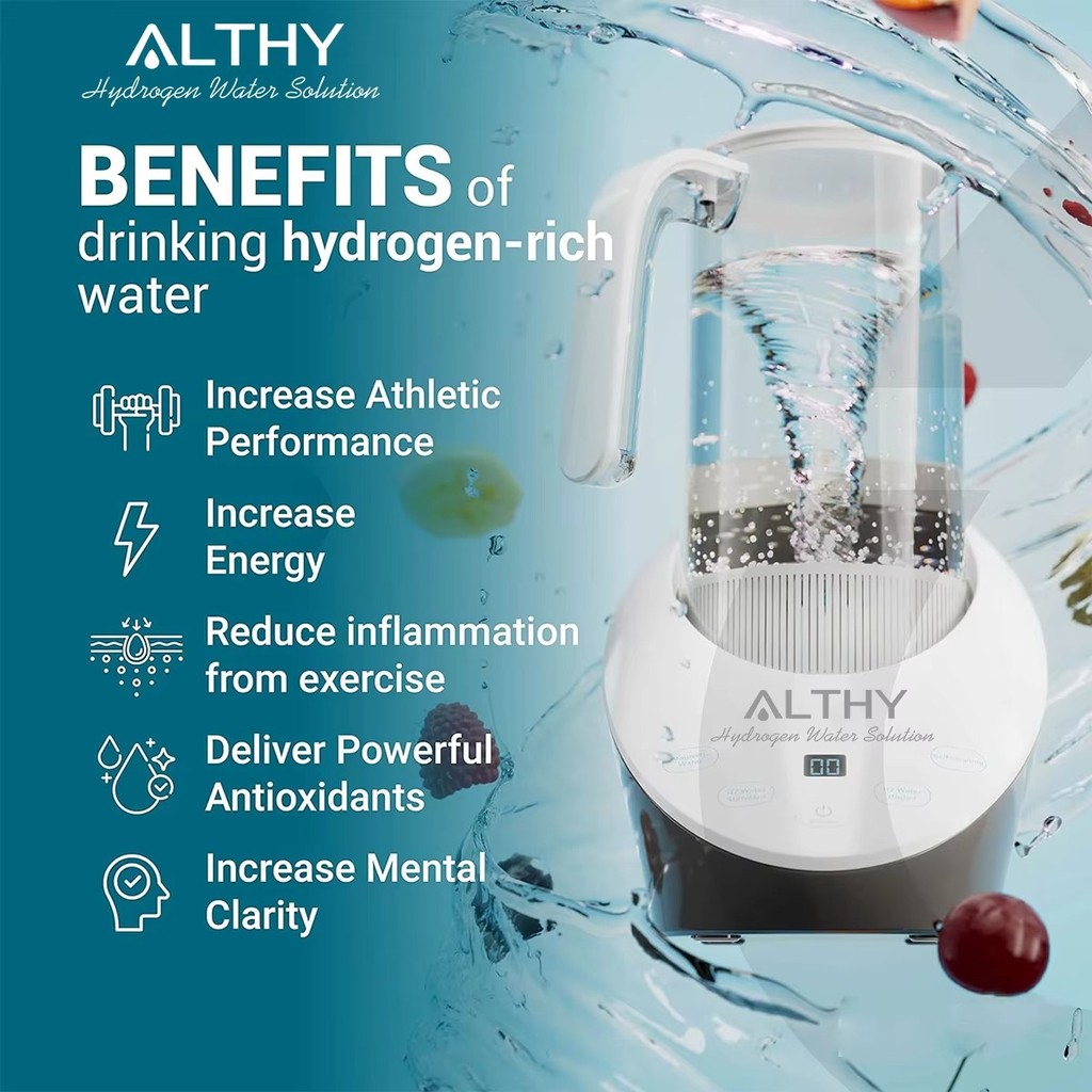 ALTHY Hydrogen Water Pitcher Generator Machine Jug SPE PEM Technology ...