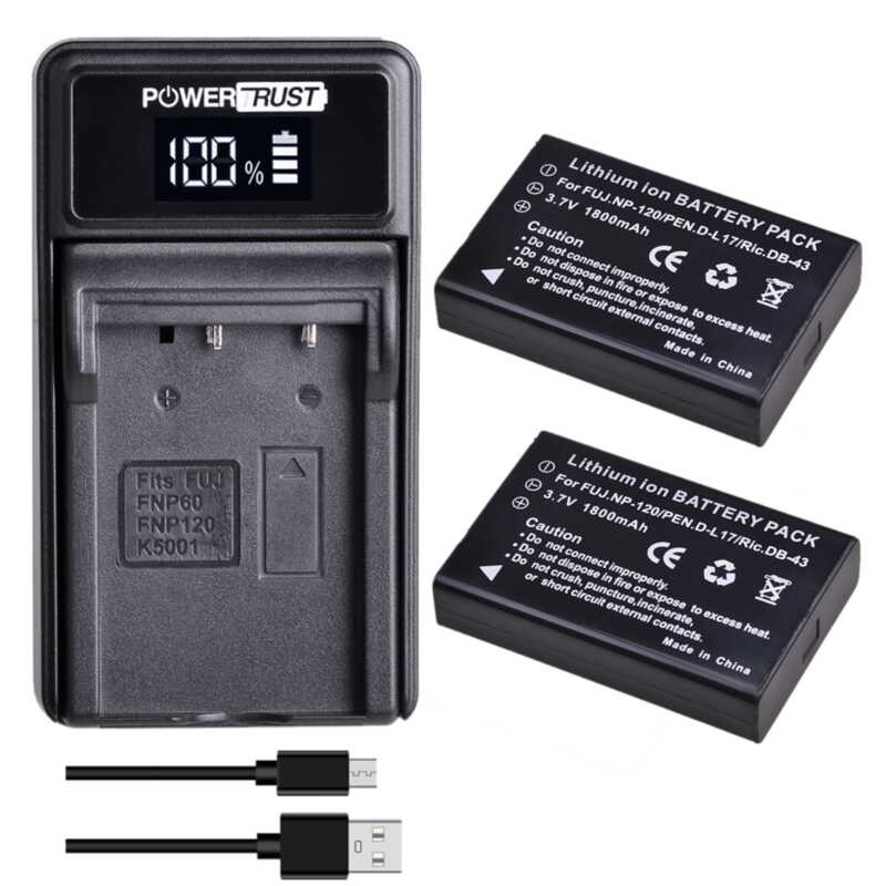 DSTE 2er Pack Ersatzakku Für Fujifilm NP-120 – 2300 MAh, 3,6 V, Kompatibel Mit FinePix 603, F10, F11, M603