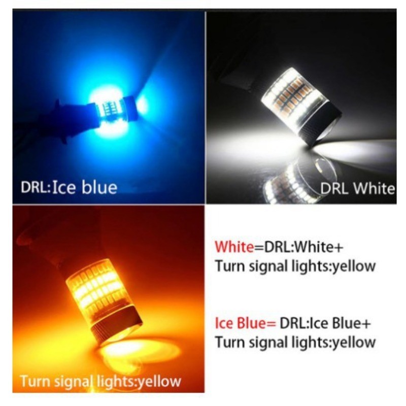 2 pcs Car Super Bright Decoded Turn Signal LED Bi-color Turn Daytime ...