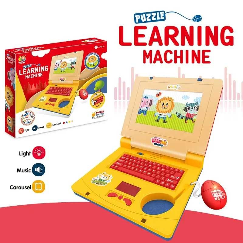 Learning Toddler Puzzle Hine Cartoon Fake Laptop With Light Music Mouse ...