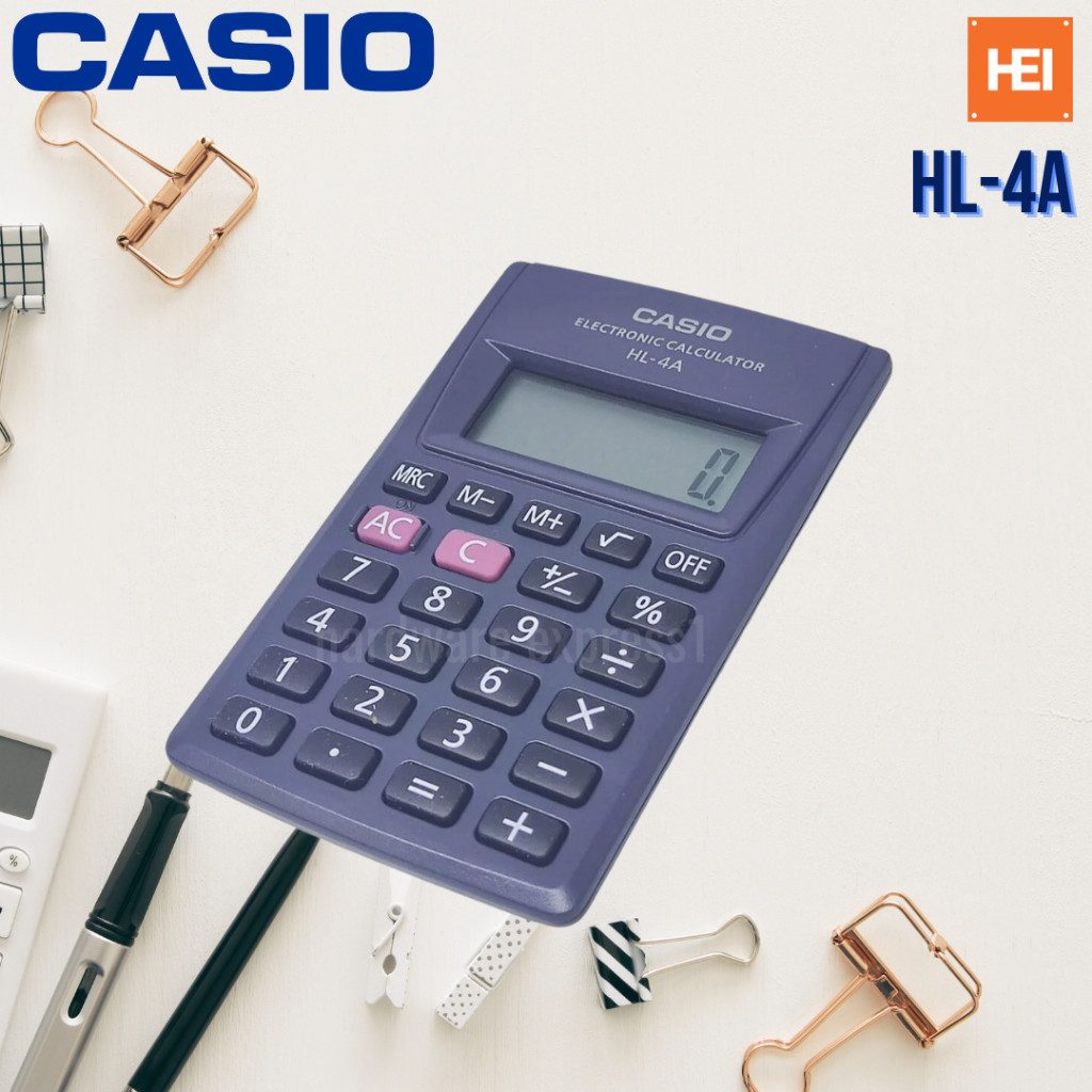 ∇ CASIO HL-4A Mini Portable Type Calculator Extra Small Size (8 Digits ...