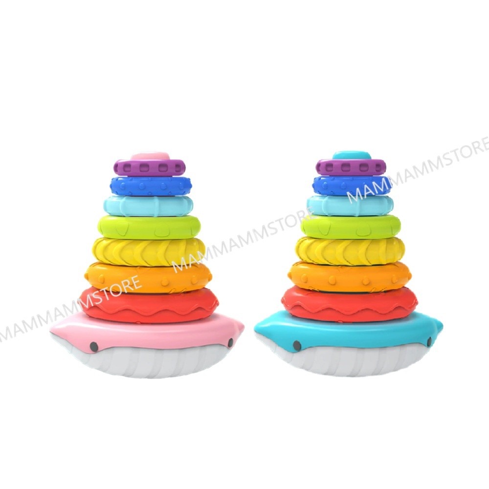 KidzTent Toy Baby Rainbow Stacking Toys Funny Whale Stacking Rings Toys ...
