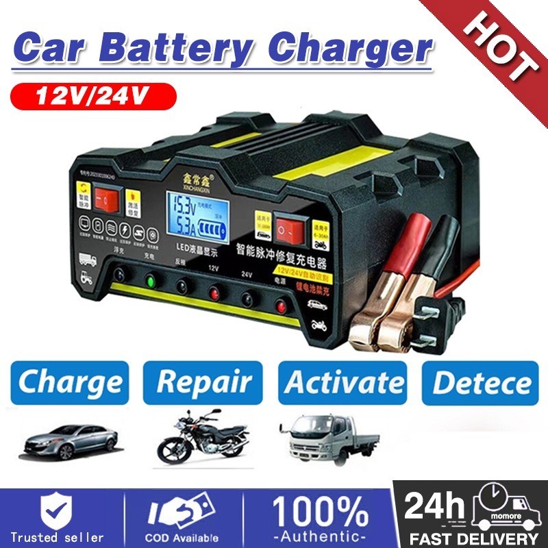 4800A Car Battery Charger 12/24V Intelligent Pulse Repair Battery Fast