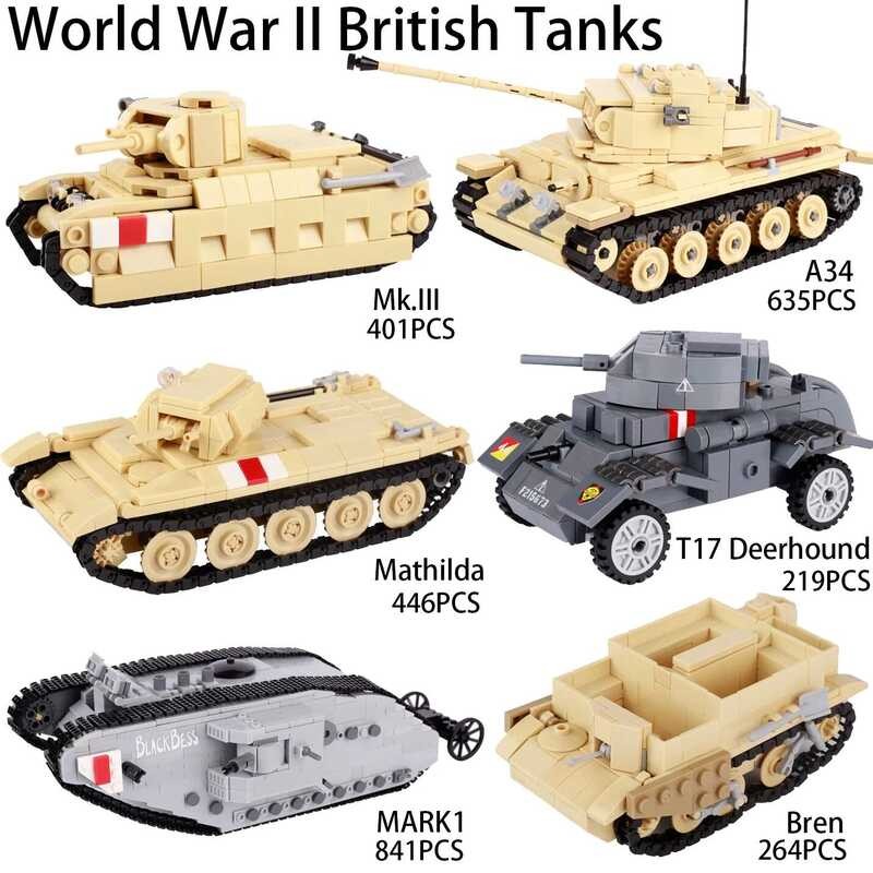 Tt MOC Ww2 British Main Battle Tank Model Building Blocks Kit Armored ...