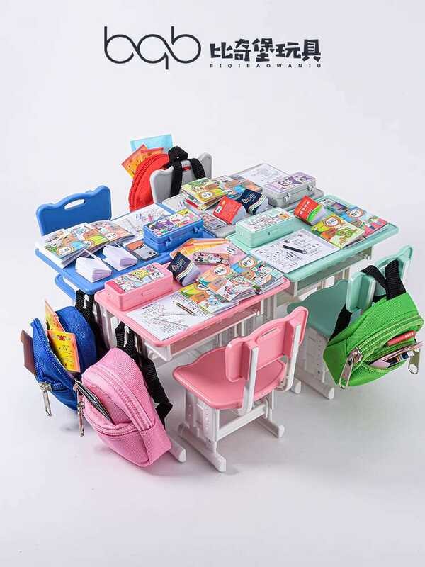 Mini Study Desk and Chair Miniature Simulation Stationery Set Pencil ...