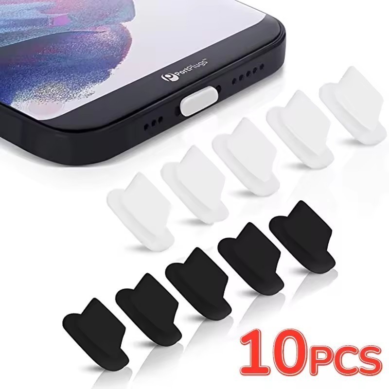 Soft Silicone Mobile Phone DIY Charger Port Dust Plugs- Transparent ...