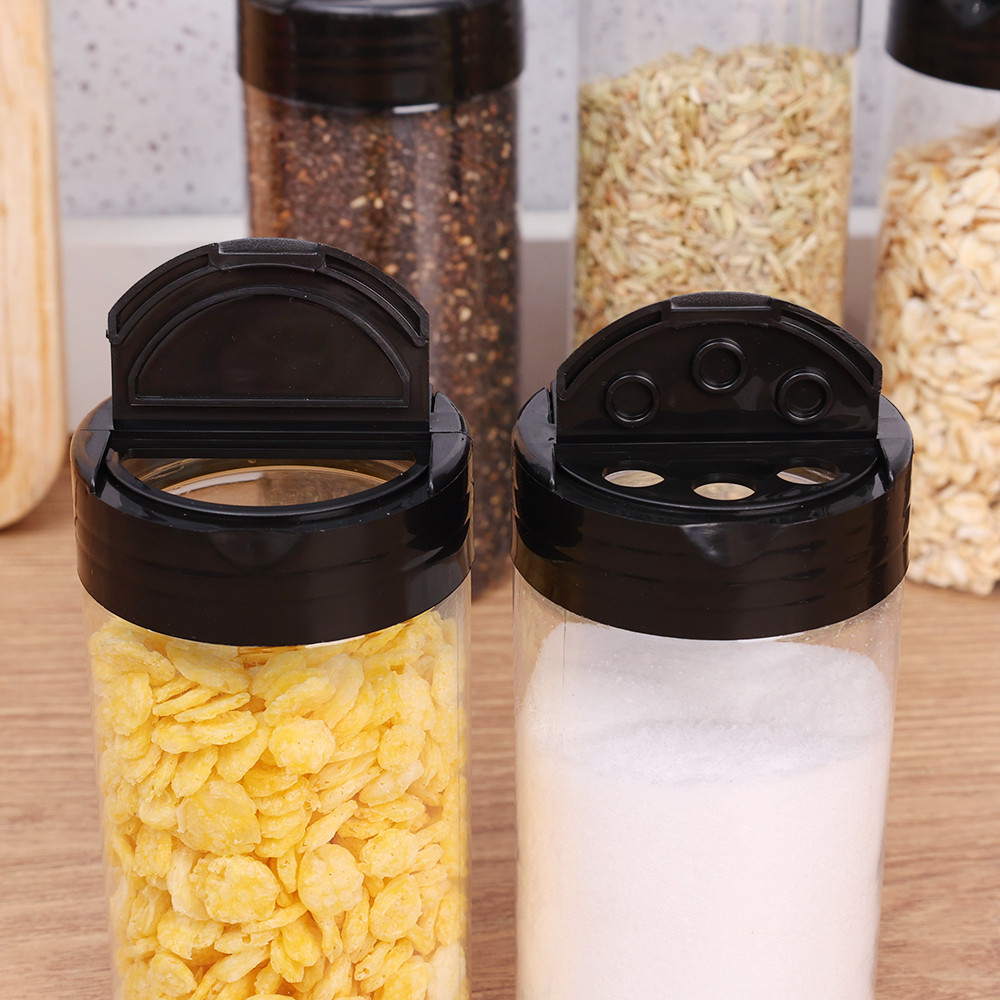 Portable Transparent Plastic Spice Jar with Shaker Lids - Kitchen ...