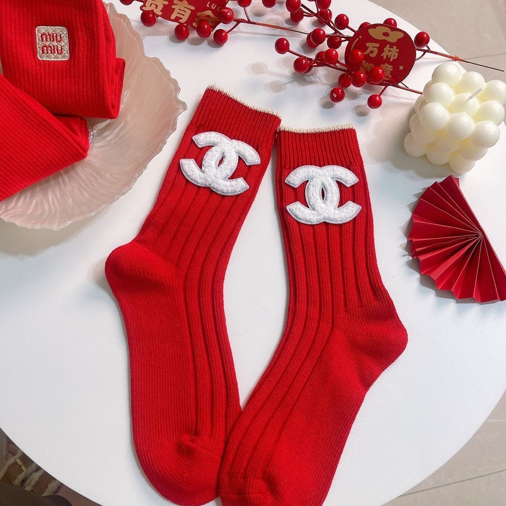 Double C Triumphal Arch Decorative Socks Small Fragrant Style Double ...