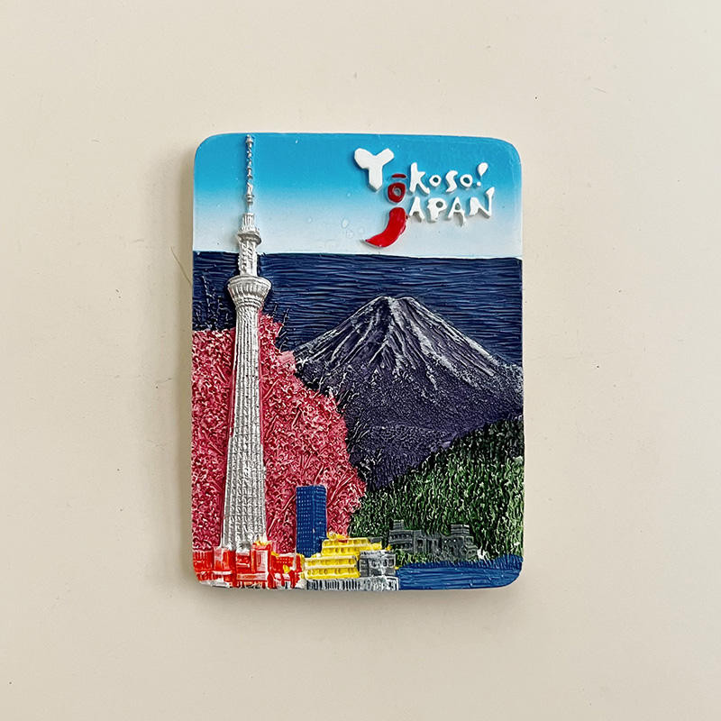 Japan Mount Fuji Three-dimensional Painted Refrigerator Sticker JAPAN ...