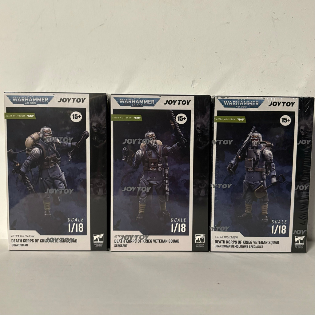 JOYTOY Warhammer 40k 1/18 Figura de acción Astra Militarum Death Korps of Krieg Veteran Squad Guardsman Demoliciones Especialista 4 pulgadas Regalos coleccionables, juguetes para niños mayores de 15