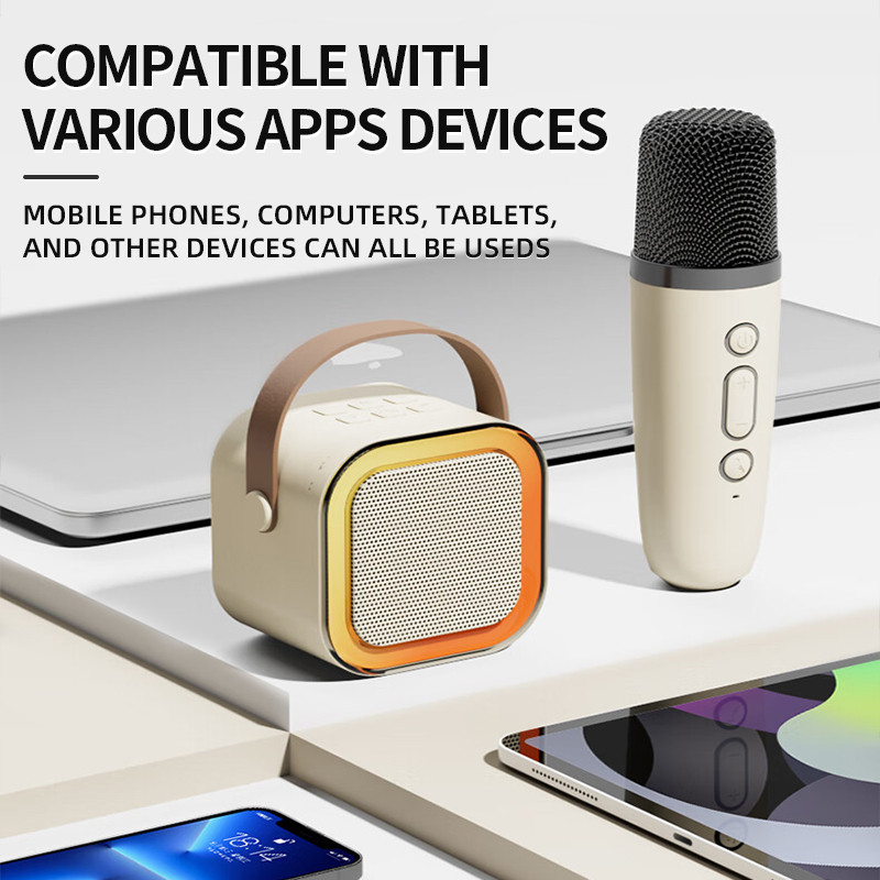 Portable K12 Mini Bluetooth Karaoke Speaker Wireless Audio with Mic 3D ...
