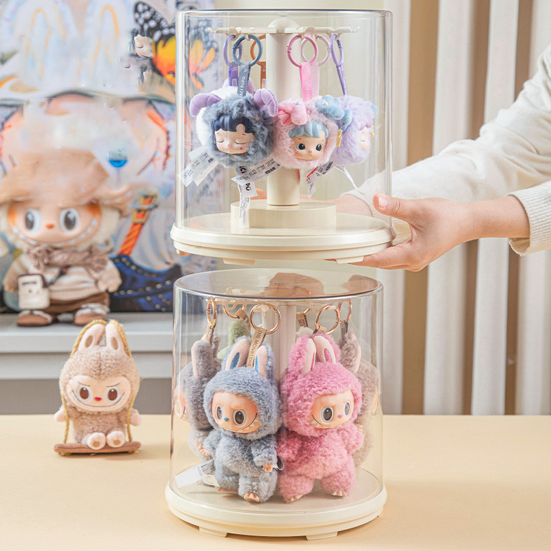 360° Rotate Labubu Transparent Display Case Hanging Organizer Rack ...