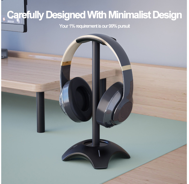 All-in-One Headphone Stand Space Saving Headband Suspension Headset ...
