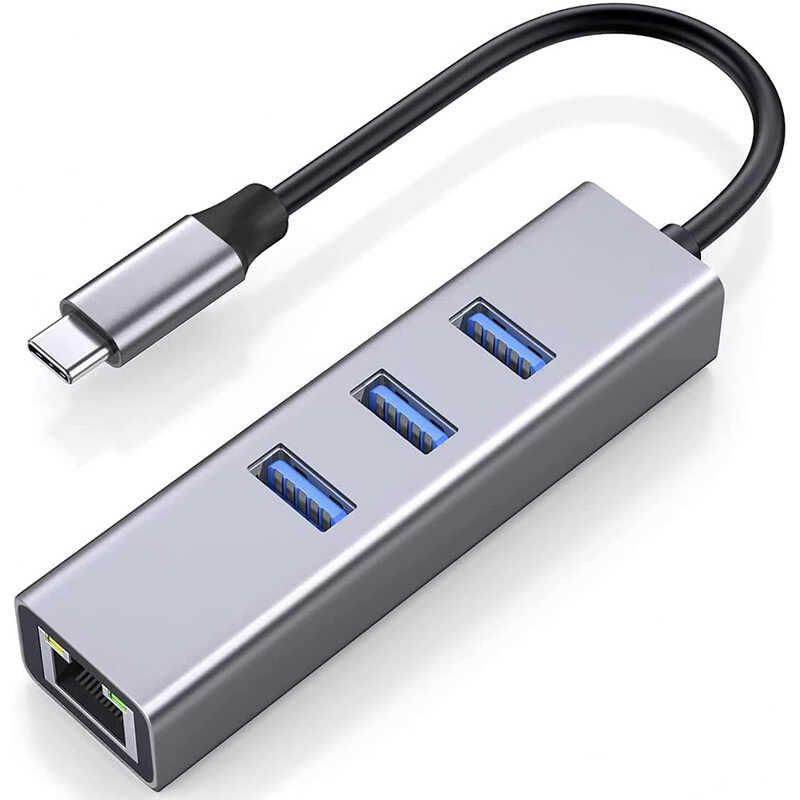 3A Type-C Station Four On A Gigabit Ethernet Port USB 3.0 HUB Extender ...