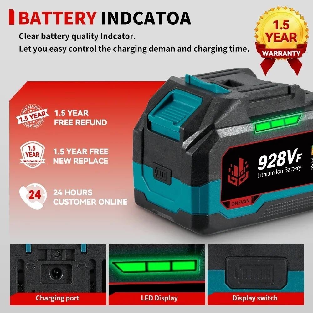 ONEVAN 928VF 29900mAh 588VF 22900mAh 21V Lithium Ion Battery Capacity ...
