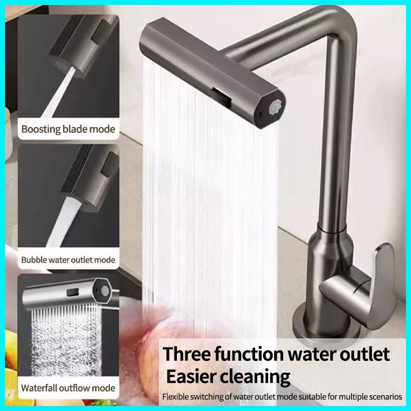 Kitchen faucet 304 Multimodes Waterfall Pull Out Hot and Cold Faucet ...