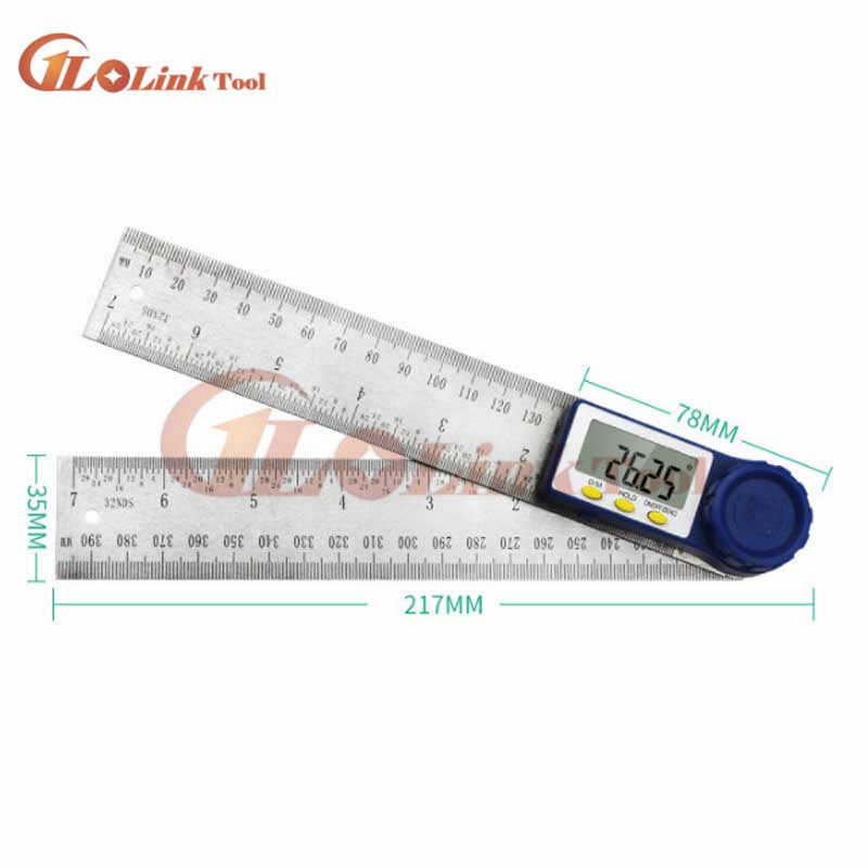 2 e IN 1 Digital Angle Ruler Protractor 360 Degree 200mm Electronic ...