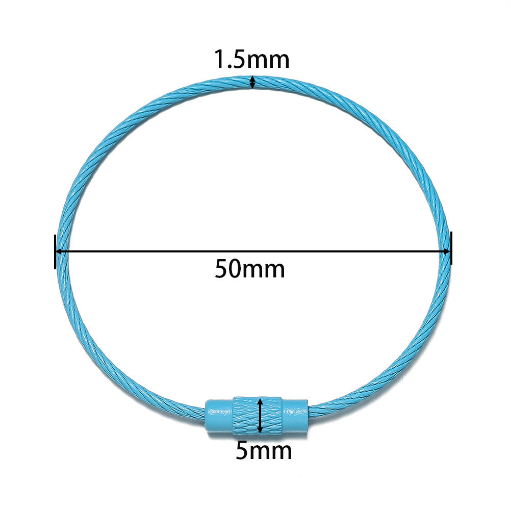 St. kunkka 50mm Colorful Iron Key Ring Iron Wire Coil DIY Keychain Tag ...