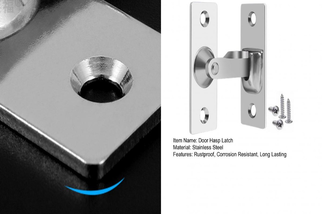 Tops* Door Hasp Latch Weatherresistant Door Lock Mini Size 90degree