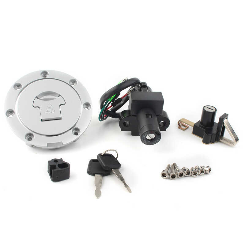 Motorcycle ☆ Ignition Switch Fuel Gas Tank Cap Cover Seat Lock Kit For