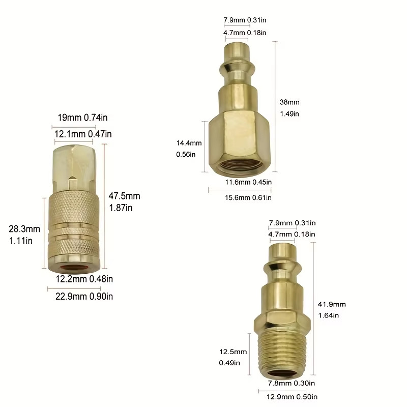 Quick Coupler 1/4 NPT Female/Male Thread Connector Air Hose Plug ...