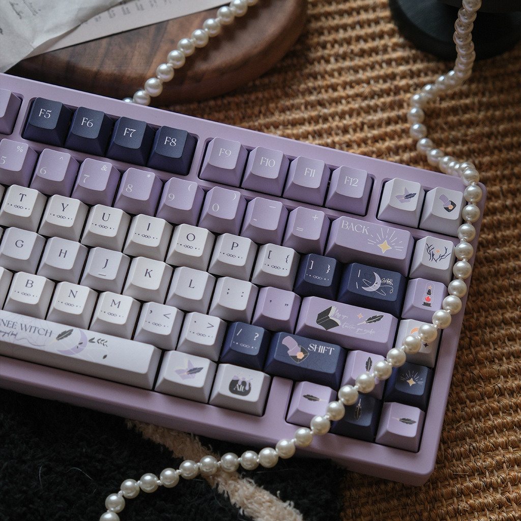 URE Trainee Witch Keycaps Purple cherry profile PBT keycap with ...