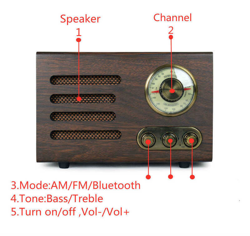 Tabletop Looptone Hi-Fi Bluetooth Am/Fm Radio Vintage Retro Classic ...