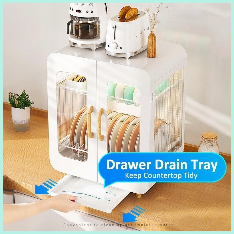 Kitchen Cabinet Metal Dish Rack Countertop Plate Rack Organizer Cabinet ...