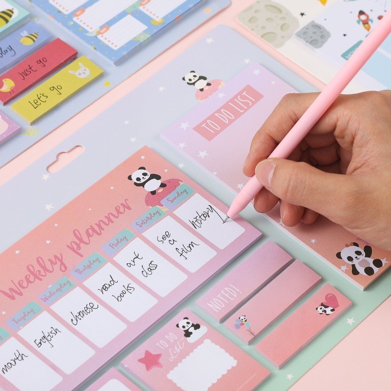 Cartoon Notes label sticker set Children's memo, Weekly planner, memo ...