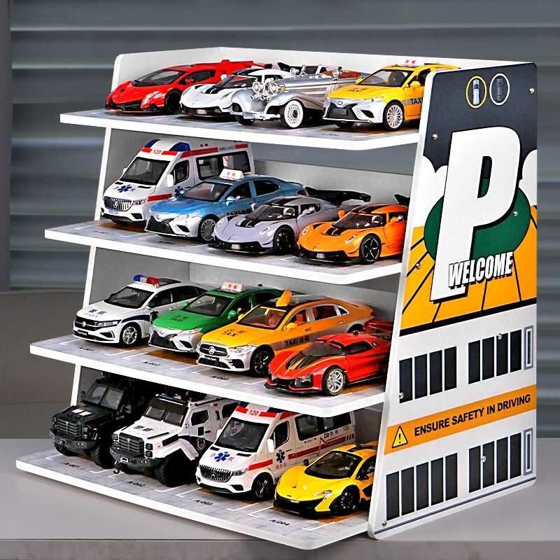 24 Car Model Simulation 1: Ladder Parking Lot Storage Rack Children's ...