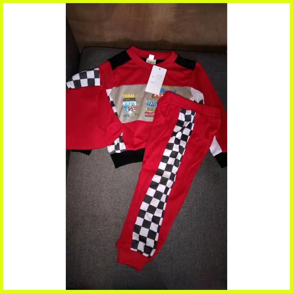 Cars Racing Red Terno Set Costume For Kids(6months-8yrs old) | Shopee ...