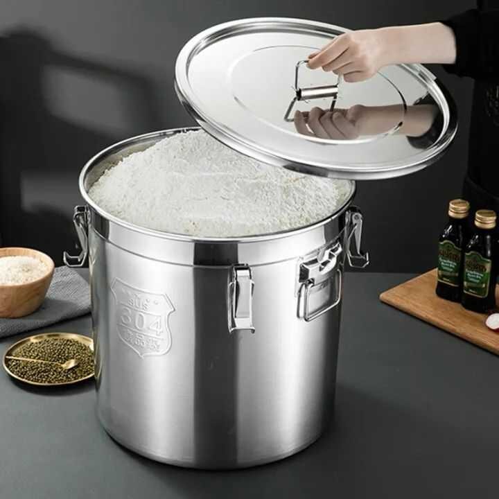 High-Capacity Rice Dispenser 25Kilos Stainless Rice Storage Container ...