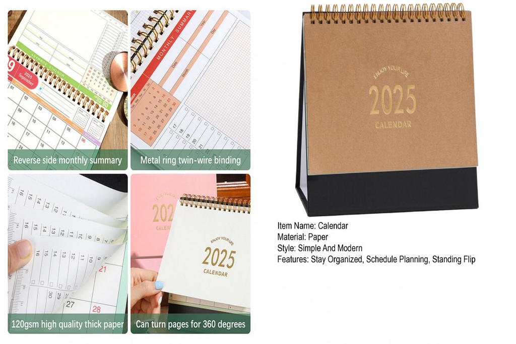 Folding Desk Calendar Monthly Planner for Office 2025 Small Standing ...