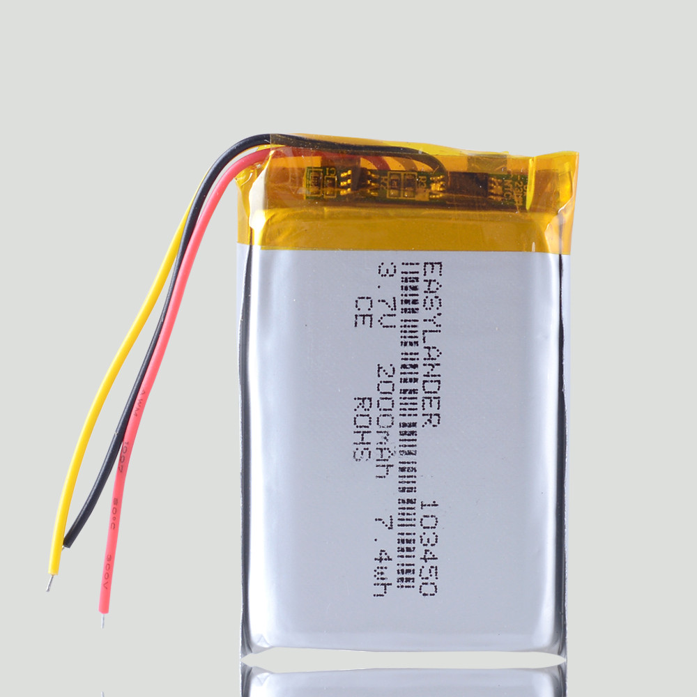 103450 4 75 3-Wire 3.7V 2000Mah Polymer Lithium Rechargeable Battery ...