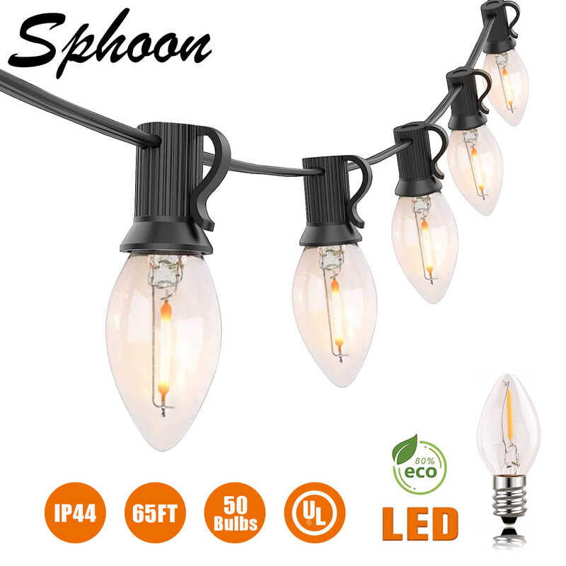 Sphoon C7 LED Christmas String Lights 25Ft 65Ft EU US Plug Outdoor ...